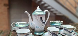 Juego de té dragón porcelana