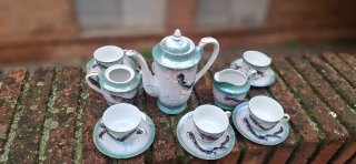 Juego de té dragón porcelana