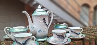 Juego de té dragón porcelana