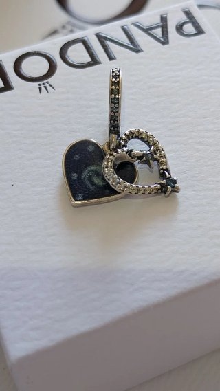 Charm Pandora Corazón Estrella Esmalte