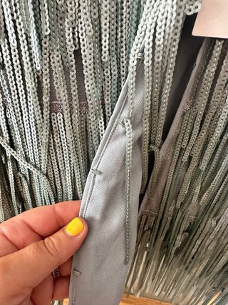 Cazadora Zara lentejuelas plata/gris