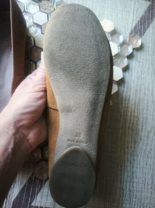 Bailarinas piel serraje beige/marrón