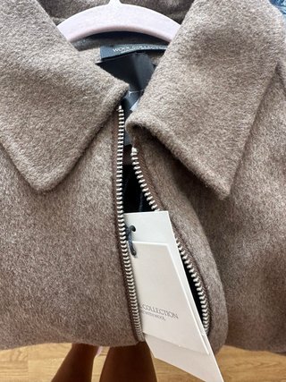 Chaquetón Zara Lana Beige Talla M (talla grande)