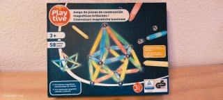 Playtive Juego Construcción Magnética Luminosa