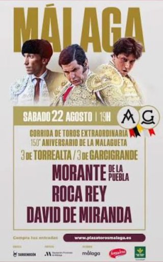 Cartel Toros Málaga 22 Agosto