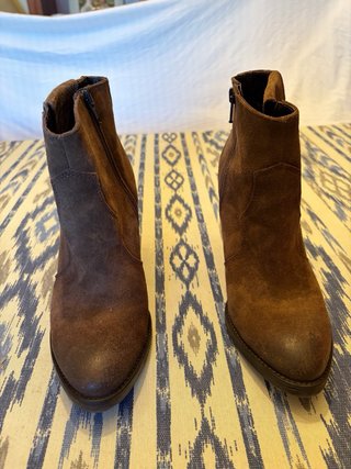 Botines de piel CafèNoir tacón marrón