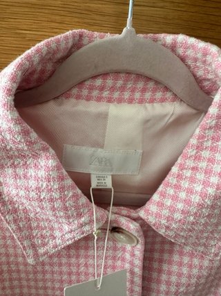 Cazadora Zara cuadros vichy rosa