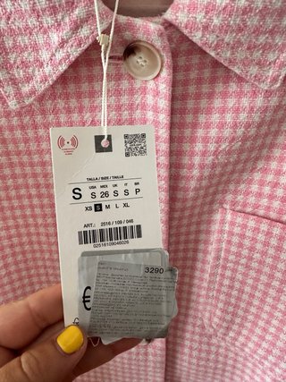 Cazadora Zara cuadros vichy rosa