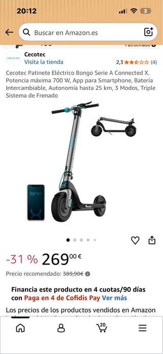 Patinete eléctrico gris