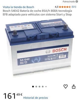Batería Bosch S4 E42 85Ah 800A