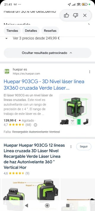 Nivel Láser Huepar HP-903CG