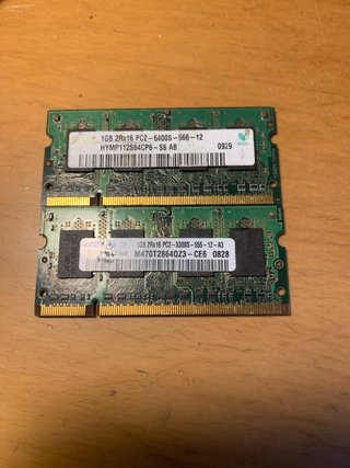 2x 1GB DDR2 PC2-6400 Memoria RAM