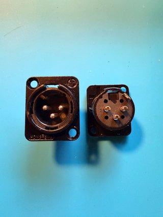 Kit 2 connettori XLR maschio da pannello - nuovi