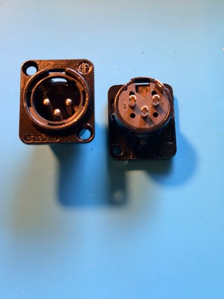 Kit 2 connettori XLR maschio da pannello - nuovi