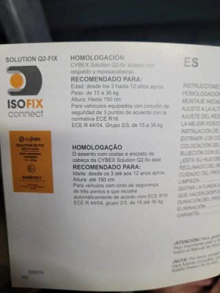 Silla coche Cybex 3-12 años. Isofix. Como nueva