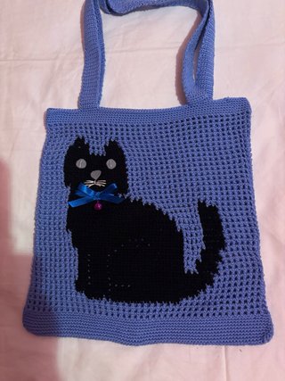 Bolso crochet gato hecho a mano
