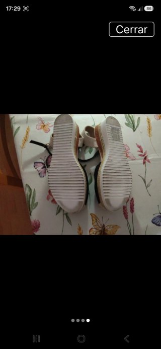 Sandalias de cuña mujer negras y beige