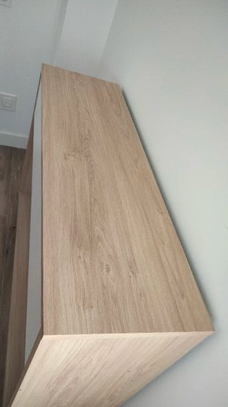 Consola recibidor madera y blanco