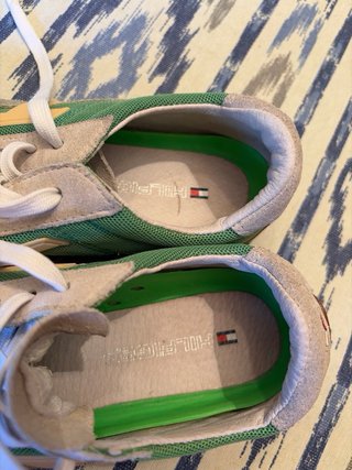 Zapatillas Tommy Hilfiger vintage verde y beige