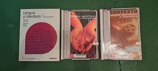Lote de tres libros de Lengua de Bachillerato.