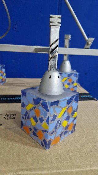 Lámpara de techo cristal y metal