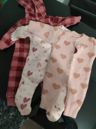 Pijamas de bebé niña corazón rosa