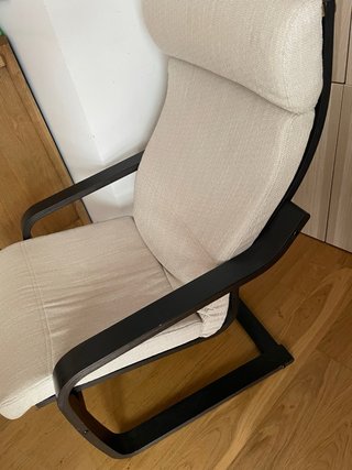 Poltroncina Ikea dondolante legno beige/nera