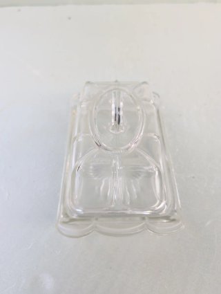 Mantequillera de cristal antigua