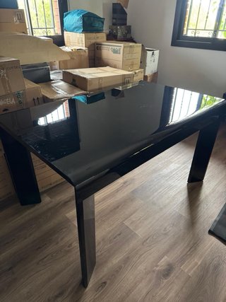 Mesa de comedor cristal extensible hasta 2 metros