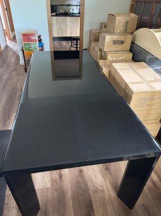 Mesa de comedor cristal extensible hasta 2 metros