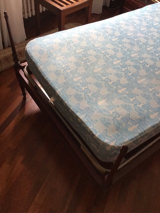 Cama madera noble antigua 180x90 y cochon