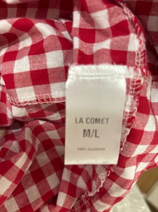 Vestido La Comet cuadros rojo y blanco