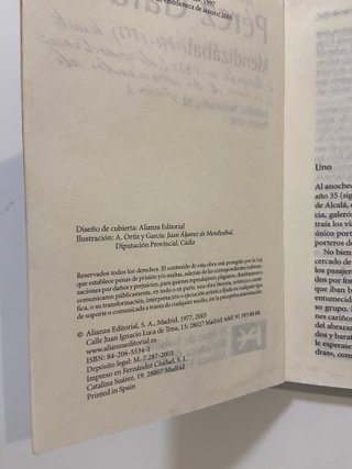 Libro Mendizábal - Benito Pérez Galdós