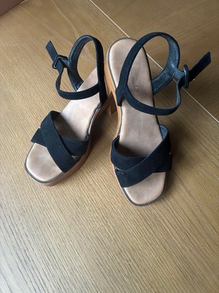 Sandalias tacón negras T.38