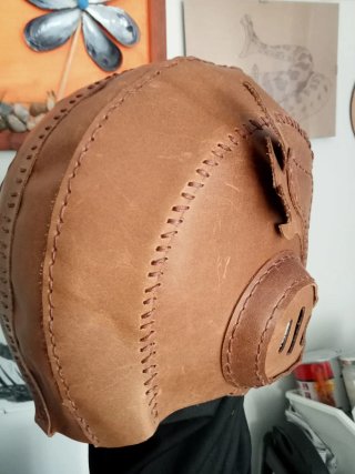 Casco de aviador de cuero