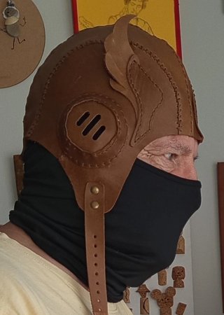 Casco de aviador de cuero