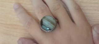 Anello Argento 925 con Pietra Marrone