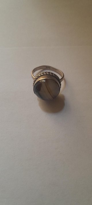 Anello Argento 925 con Pietra Marrone