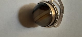Anello Argento 925 con Pietra Marrone