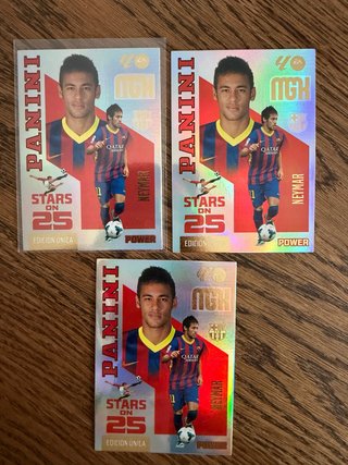 3 Cromos Panini Neymar Stars on 25 Power