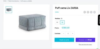 Puf cama plegable Zardá 90x190