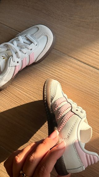 Adidas Bebé Samba Rosa e Branca Tam 23 Menina