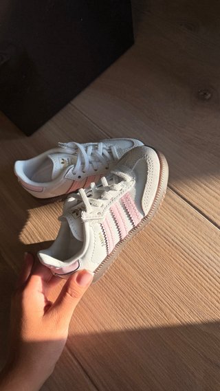 Adidas Bebé Samba Rosa e Branca Tam 23 Menina
