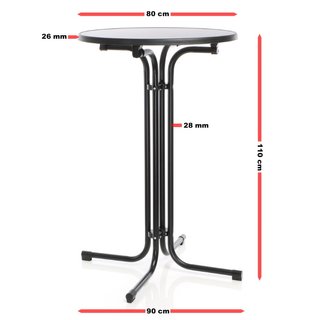 Toboli 64223 | Mesa alta de bar negra Ø para el ho