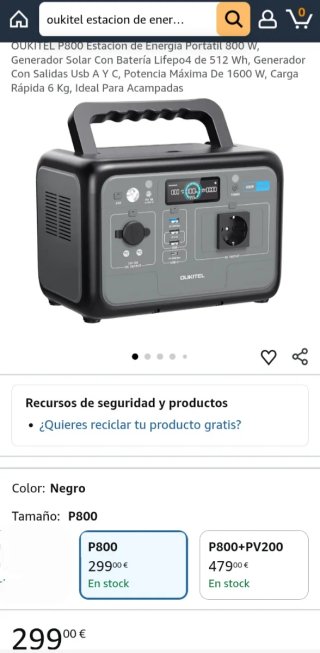 Estación de energía OUKITEL 800W NUEVA