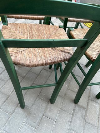 4 Sillas de Madera y Mimbre