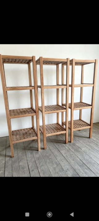 3 Estanterías Rústicas Madera y Ratán