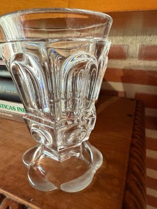 Copa vaso de cristal a molde de 1900 de 14,50 cm