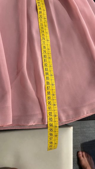 Vestido de fiesta rosa empolvado con encaje – XS