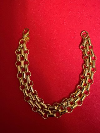 Bracciale Placcato Oro 18K Maglie Tubolari